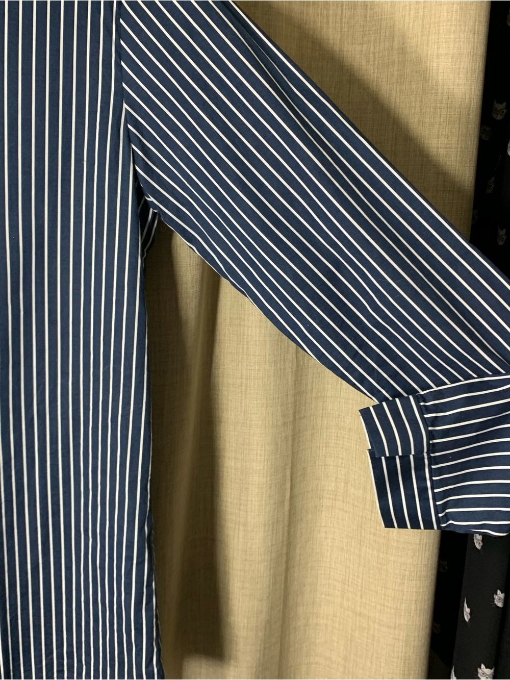 Rad Hourani Striped Navy White Blouse Unisex S Cotton Long Sleeve Quiet Luxury - Picture 6 of 14